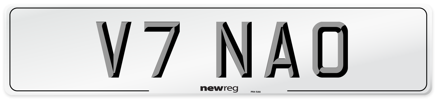 V7 NAO Number Plate from New Reg